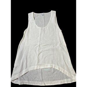 Saks Fifth Avenue White Linen High-Low Tank Top Womens XL